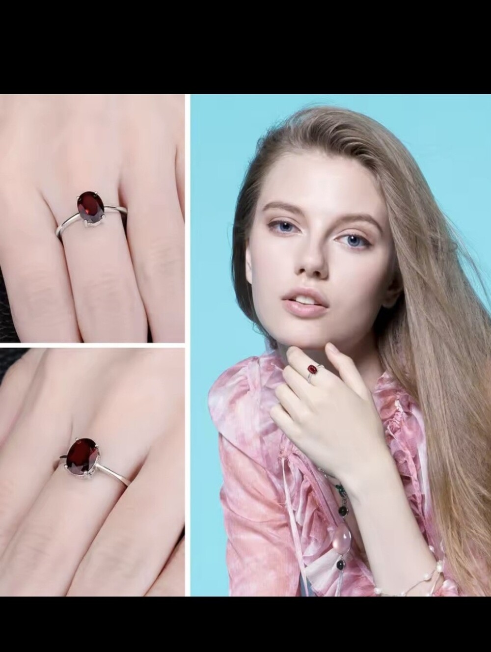 Clearance Ruby sterling silver 925.